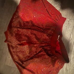 QUEEN OF SPARKLES Red Glitter Shorts